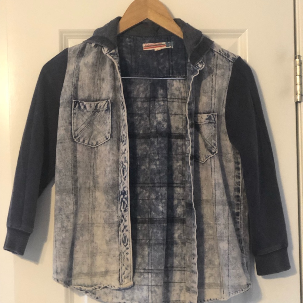 Vintage Havana Button Down with Hood